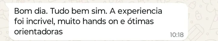 Print de WhatsApp com o depoimento de Eduardo Beck sobre o curso Blefaroplastia com Laser e Resurfacing com CO2