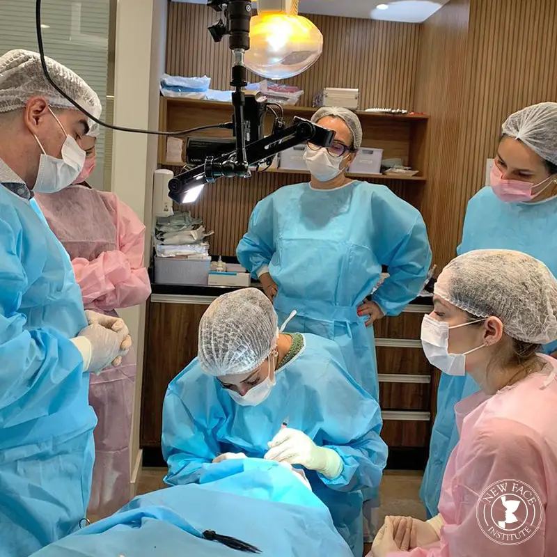 Aula prática do curso Cervicoplastia no New Face Institute