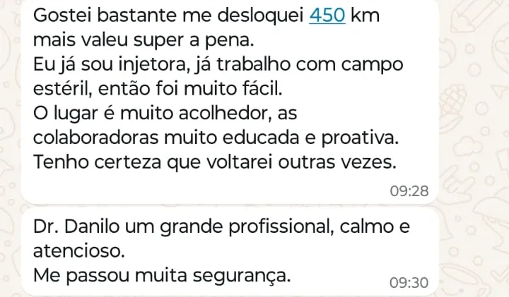 Print de WhatsApp com o depoimento de Fabi Mattos sobre o curso Harmonização Íntima e Glútea