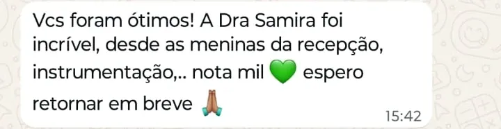 Print de WhatsApp com o depoimento de Fernanda Fonseca sobre o curso Harmonização Íntima e Glútea