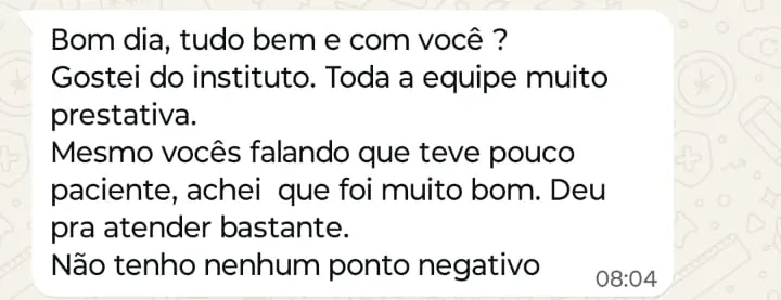 Print de WhatsApp com o depoimento de Renato Borowski sobre o curso Master Laser CO2 Fracionado